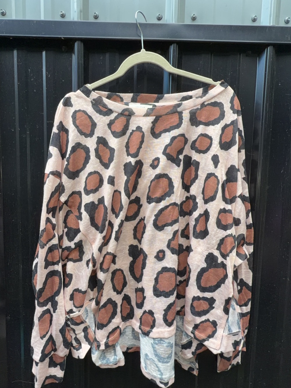 Umgee Leopard Print Oversized Sweatshirt in Brown and Black